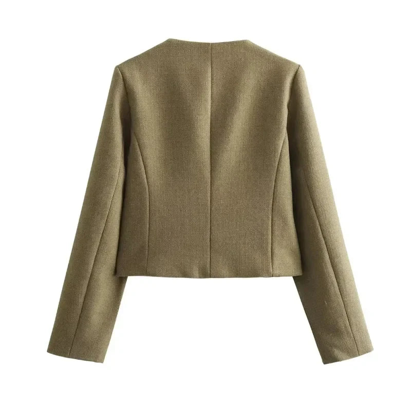 Johanna | Damen Klassische Kurzjacke mit Knopfleiste vorne