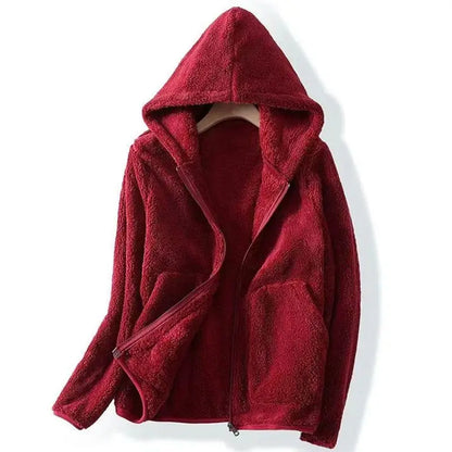 Lydia | Damen Winter-Kuschelige Kapuzenjacke mit Reißverschluss