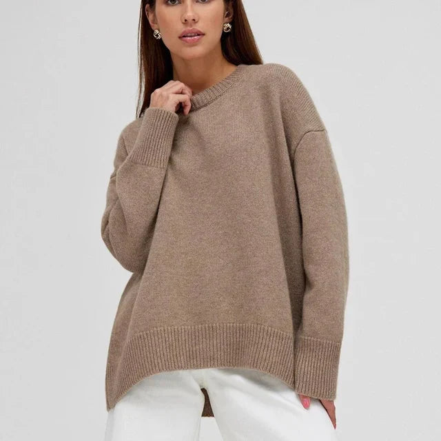 Jana | Damen Übergroßer Lockerer Strickpullover
