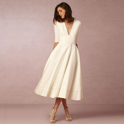 Sabina | Damen Fließendes Midi-Kleid