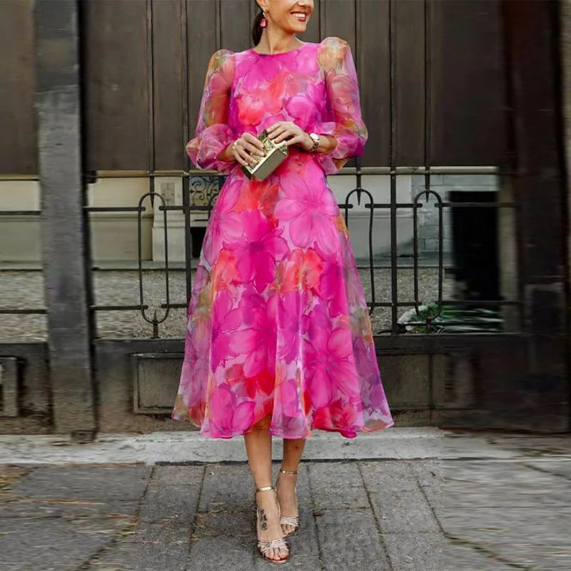 Petra | Damen Fließendes Midi-Kleid für Hochzeitsgäste