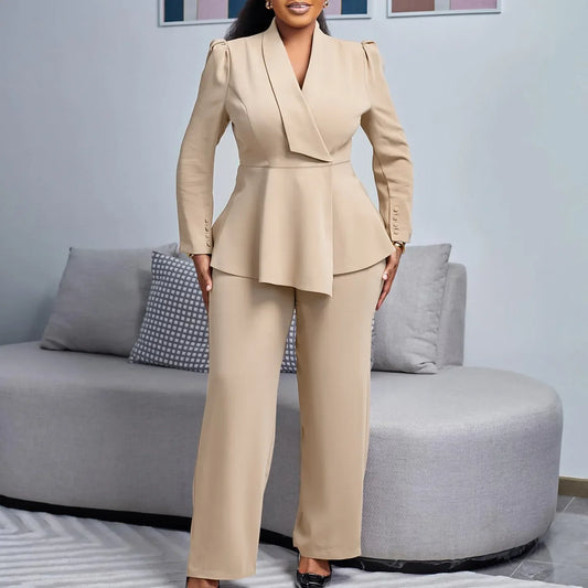 Jana | Schickes Formelles Anzugset mit Tailliertem Langen Blazer für Damen