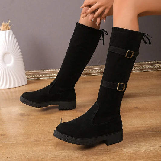 Johanna | Damen Modische Schlupfstiefel mit Schnalle