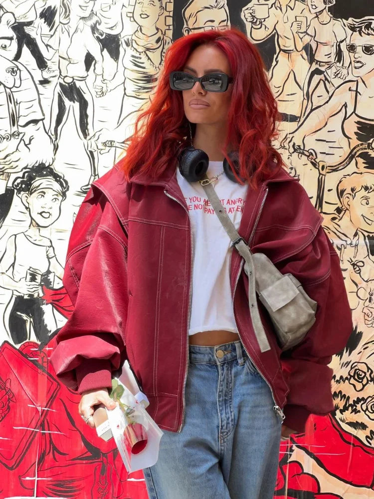 Hanna | Damen Oversized Jacke Trendiger Herbst Street Style