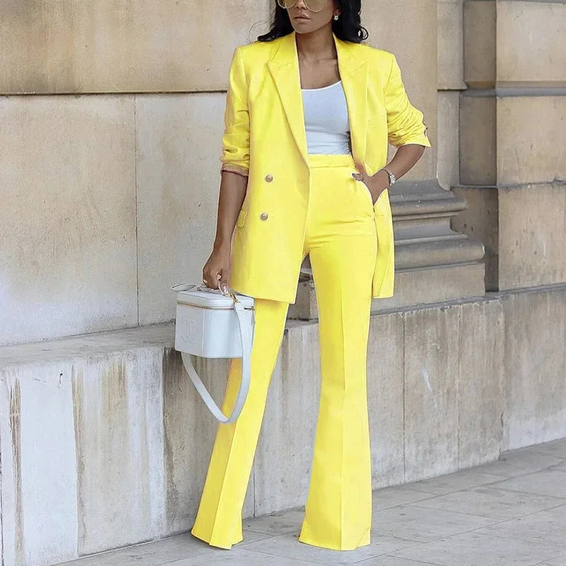 Jasmin | Schickes Formelles Anzugset mit Tailliertem Langen Blazer für Damen