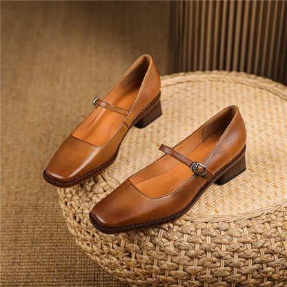 Maria | Damen Frühlings-Sandalen mit Riemen und Blockabsatz