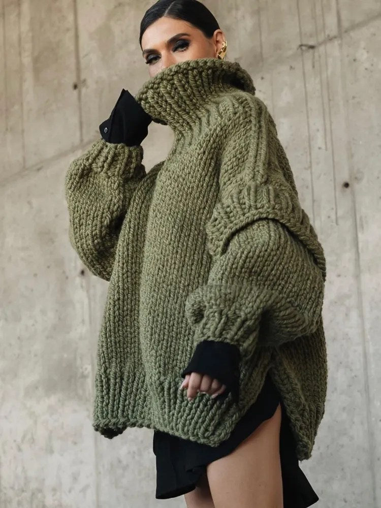Renate | Damen Frühlings Oversize Strickkleid