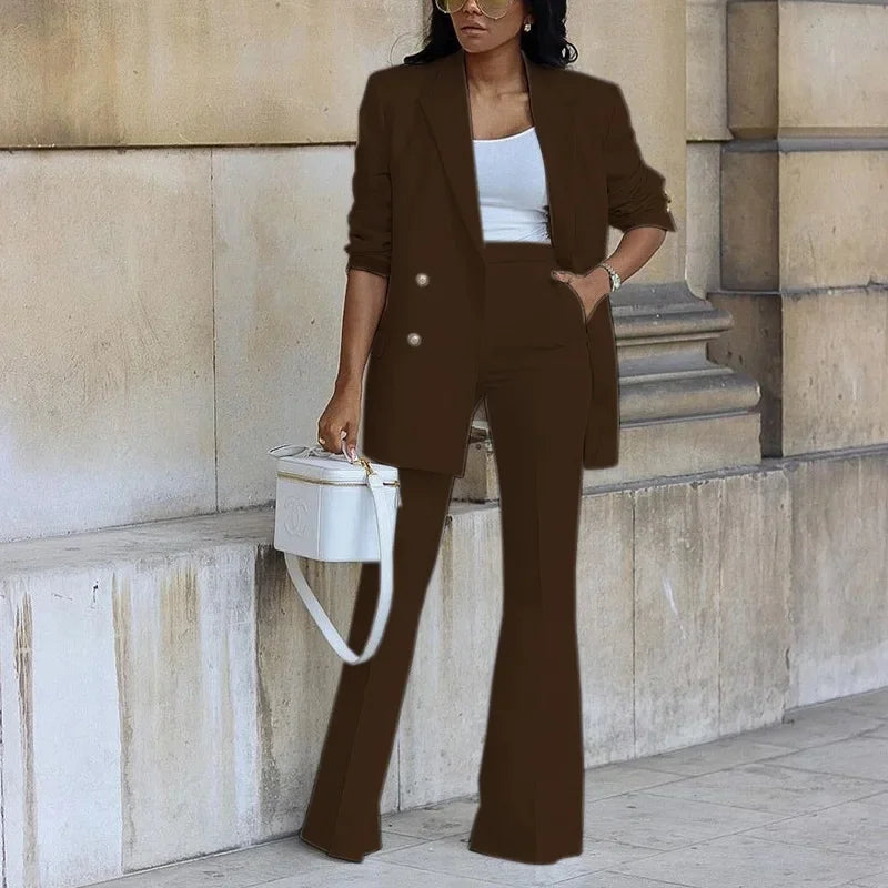 Jasmin | Schickes Formelles Anzugset mit Tailliertem Langen Blazer für Damen