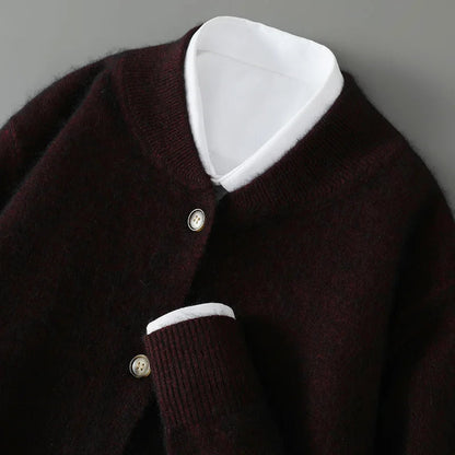 Johanna | Damen Gemütlicher Langarm-Cardigan mit Knöpfen