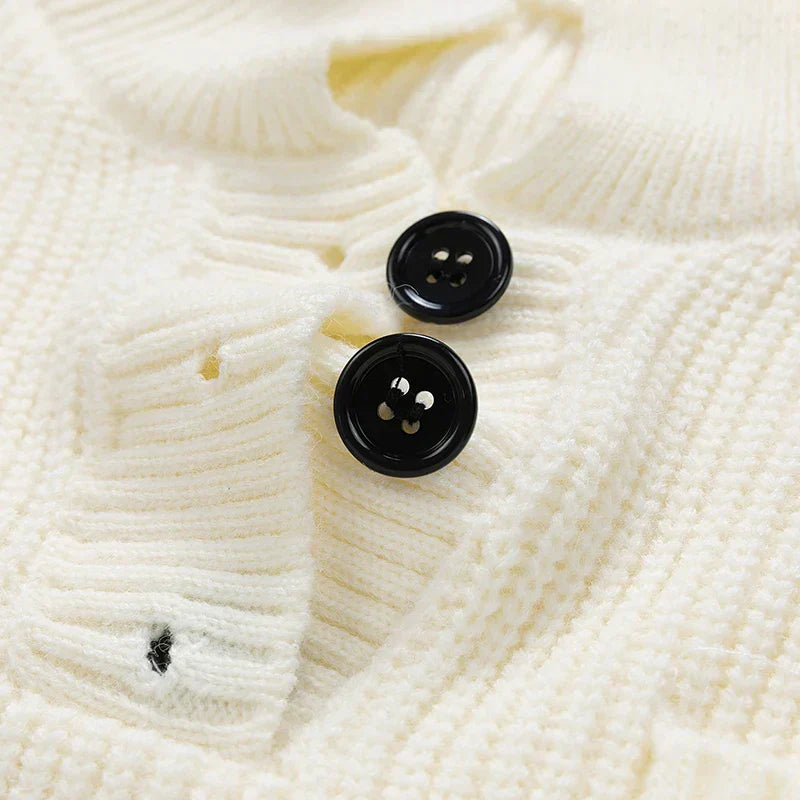 Sebastian | Herren Winter-Strickpullover mit Knopfleiste