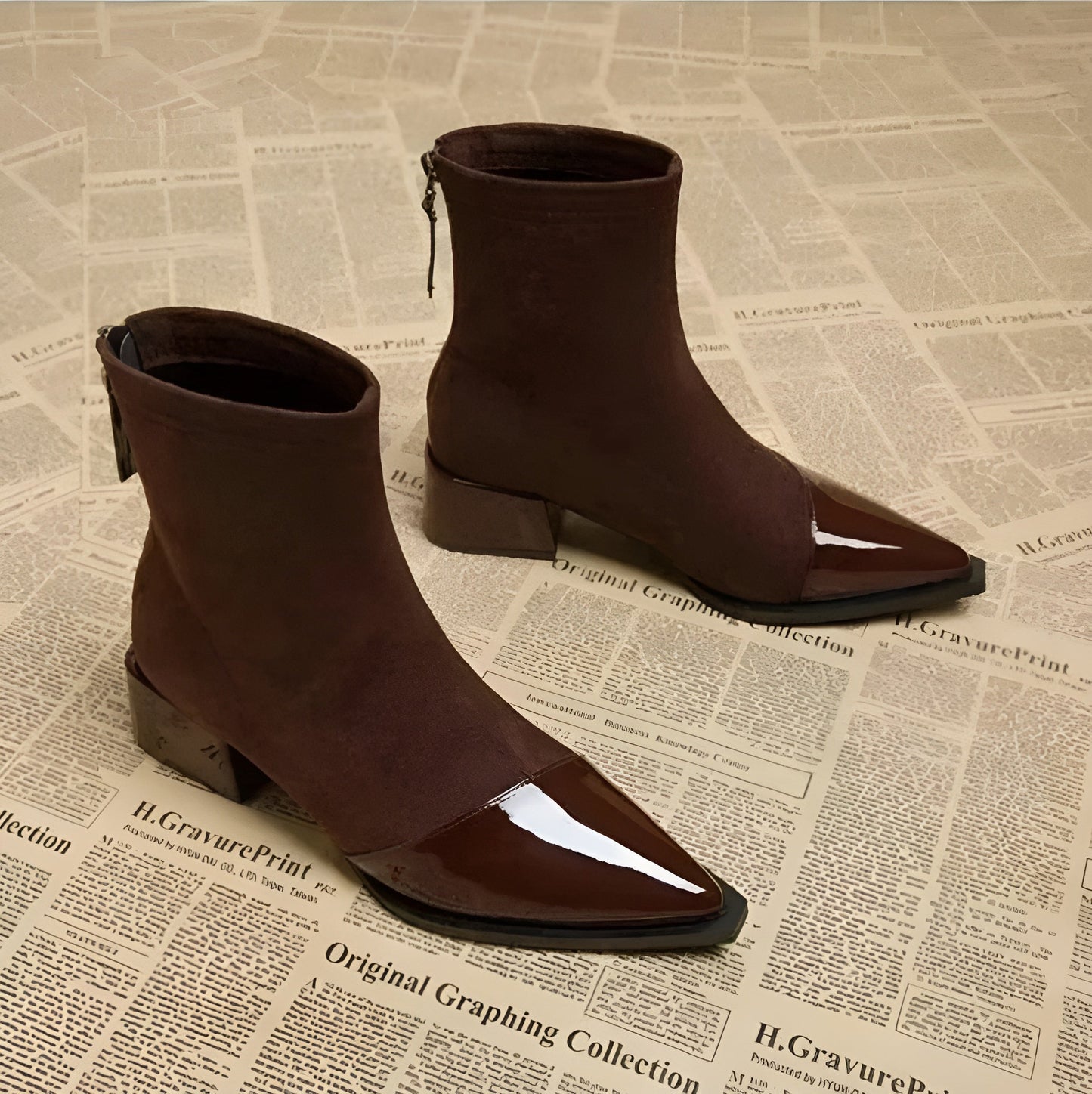 Magdalena | Damen Herbst Stiefeletten mit Blockabsatz