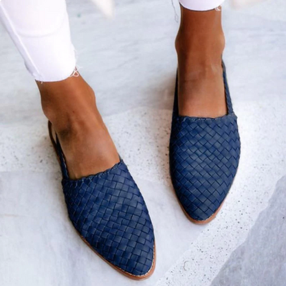 Tamara | Damen Frühlings Geflochtene Slingback-Ballerinas