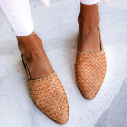 Tamara | Damen Frühlings Geflochtene Slingback-Ballerinas
