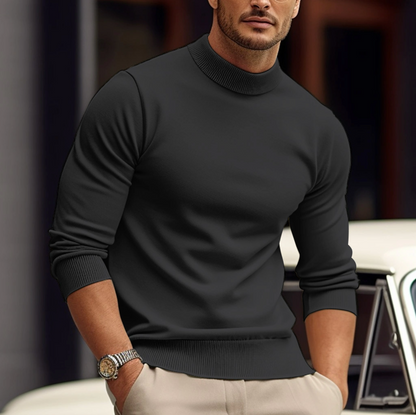 Zacharias | Herren Slim-Fit Pullover mit Stehkragen