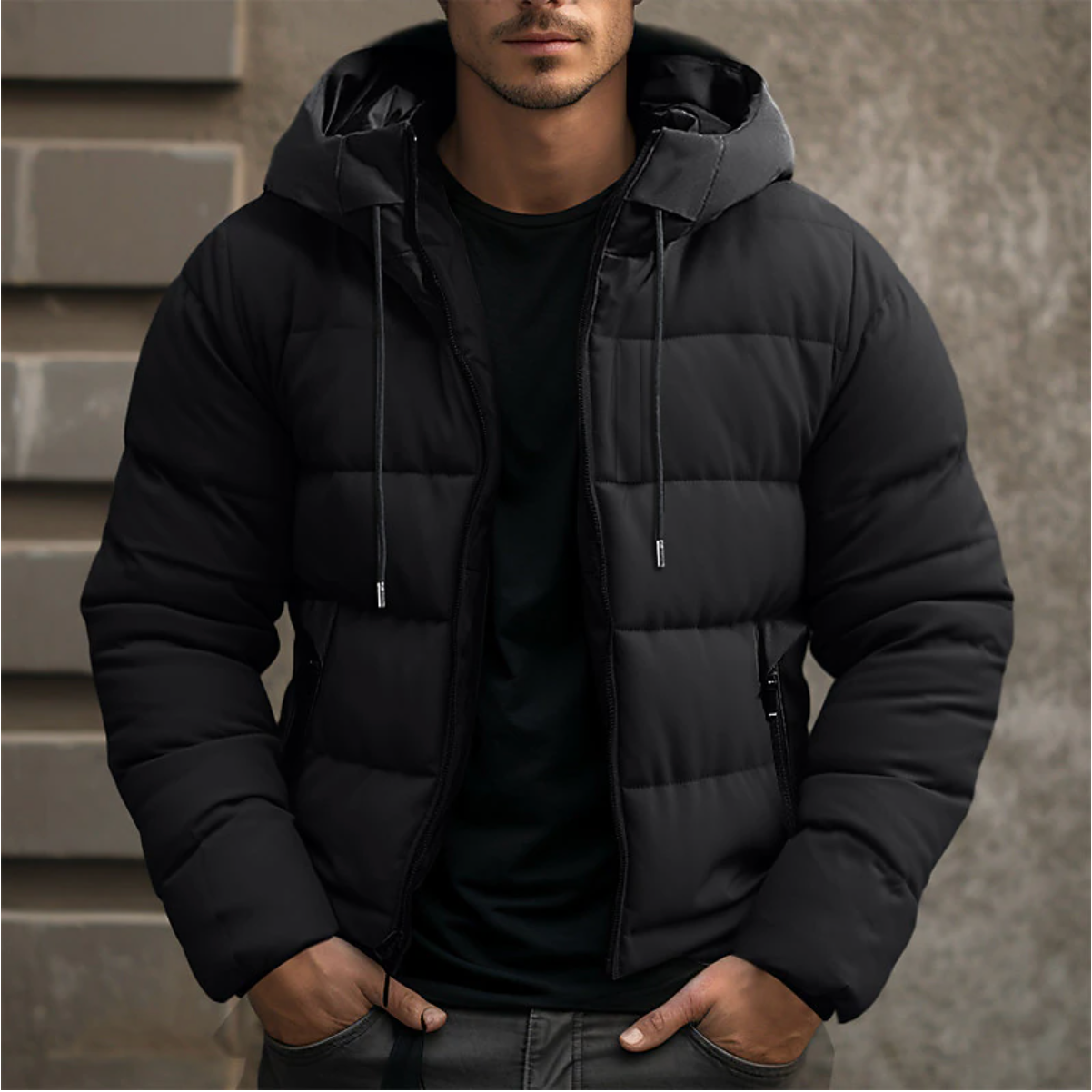 Richard | Herren Warme Steppjacke mit Kapuze