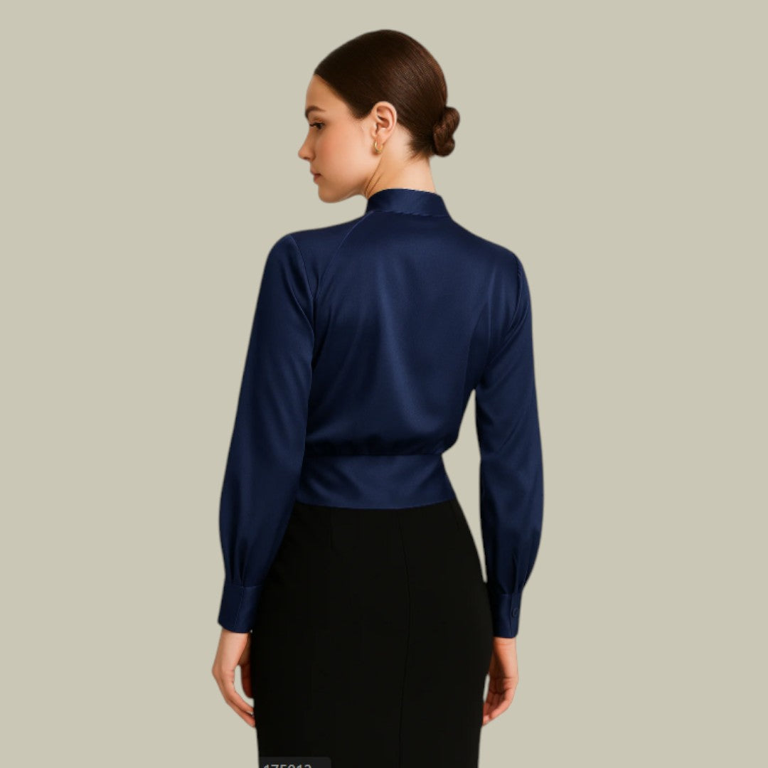 Ursula | Elegantes Wickeloberteil mit V-Ausschnitt und Langen Ärmeln