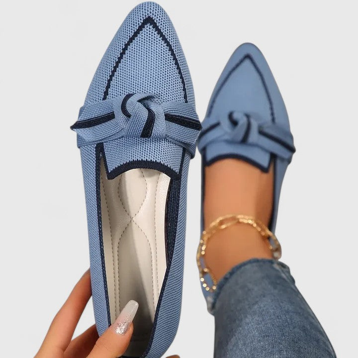 Magdalena | Damen Frühlings Legere Flats mit Knoten-Detail