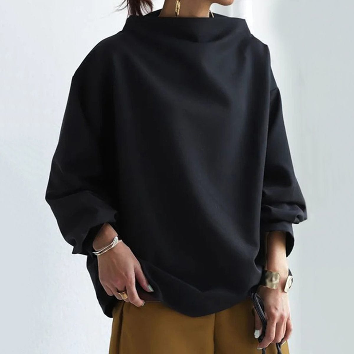 Birgit | Damen High-Neck Langarmshirt