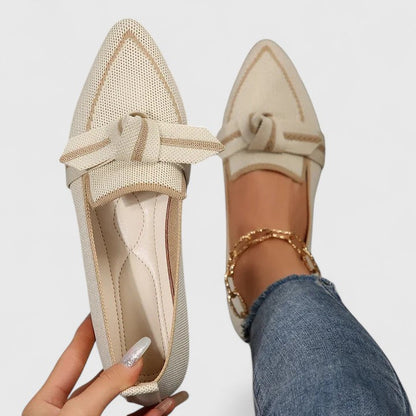 Magdalena | Damen Frühlings Legere Flats mit Knoten-Detail