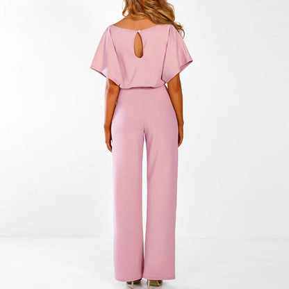 Helga | Damen Jumpsuit mit Taillengürtel und Weit geschnittener Hose