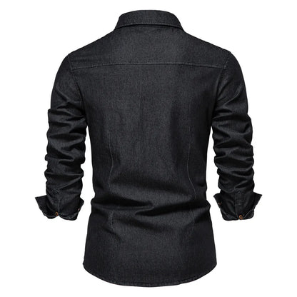 Hans | Herren Lässiges Denim-Button-Up-Hemd