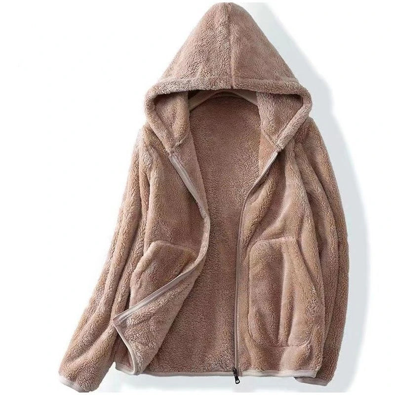 Lydia | Damen Winter-Kuschelige Kapuzenjacke mit Reißverschluss