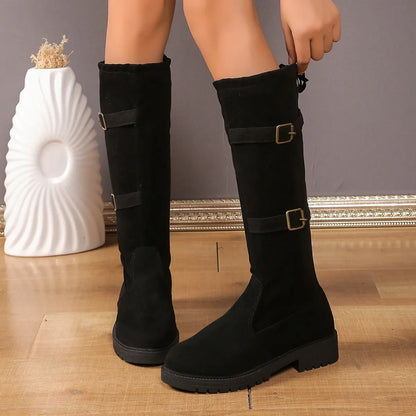 Johanna | Damen Modische Schlupfstiefel mit Schnalle