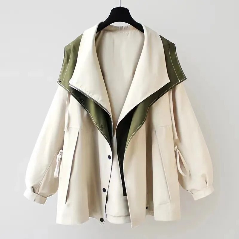 Carmen | Damen Zweilagige Kapuzenjacke mit Knopfleiste