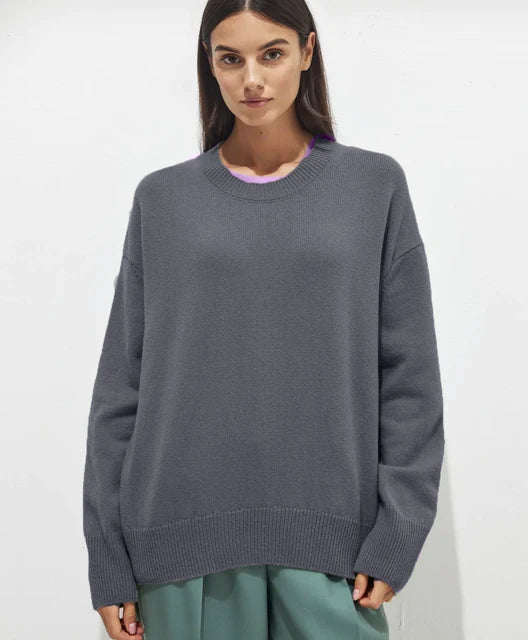 Jana | Damen Übergroßer Lockerer Strickpullover