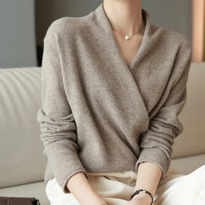 Leonie | Damen Frühlings-Wickelausschnitt-Stricktop