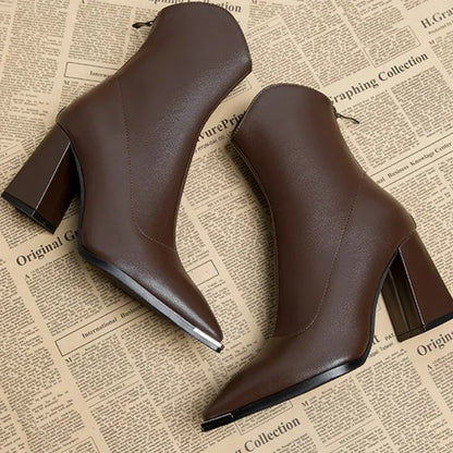 Jasmin | Damen-Frühjahrs-Stiefeletten mit spitzer Kappe und Absatz