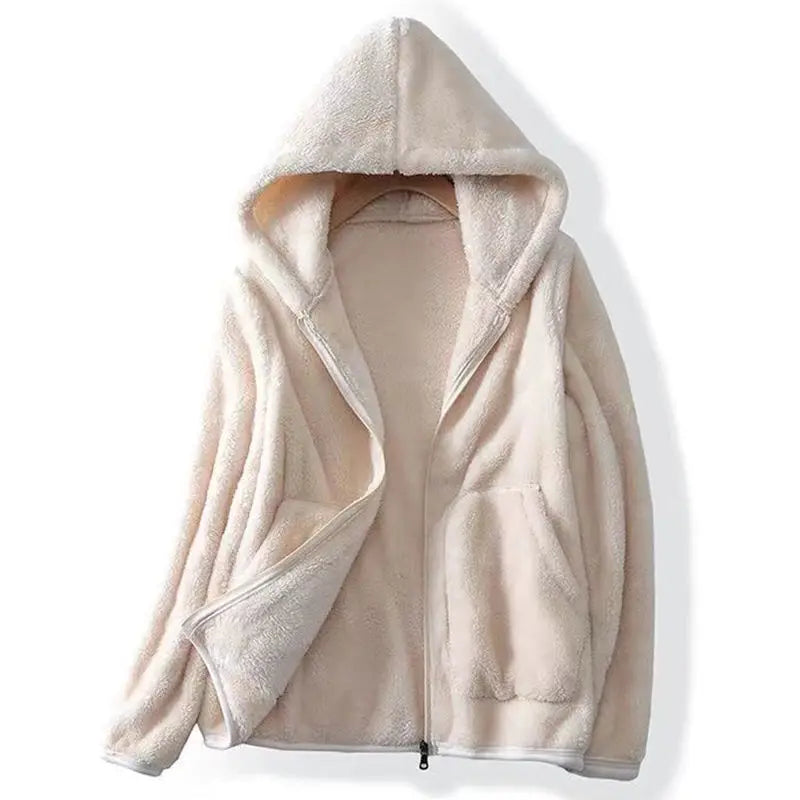 Lydia | Damen Winter-Kuschelige Kapuzenjacke mit Reißverschluss