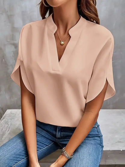 Susanne | Damen Schicke Sommerbluse mit V-Ausschnitt