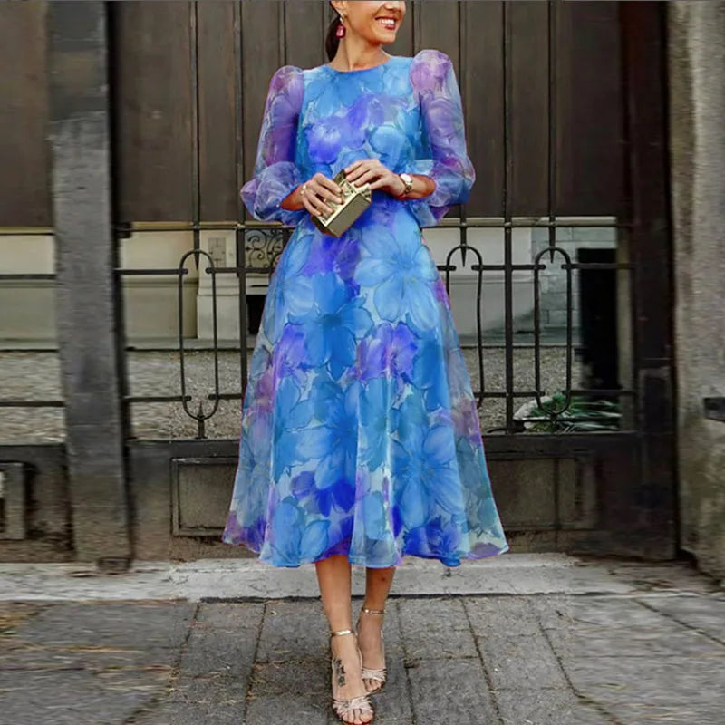 Petra | Damen Fließendes Midi-Kleid für Hochzeitsgäste