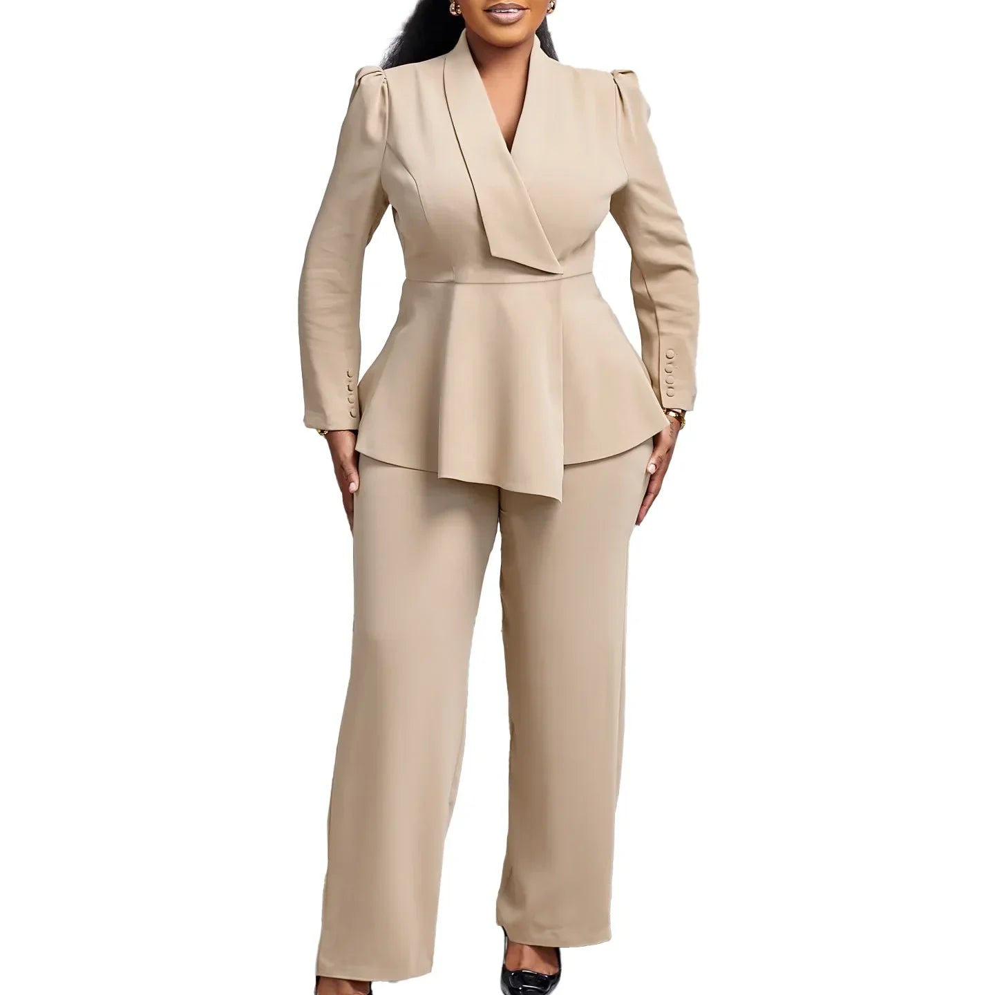 Jana | Schickes Formelles Anzugset mit Tailliertem Langen Blazer für Damen