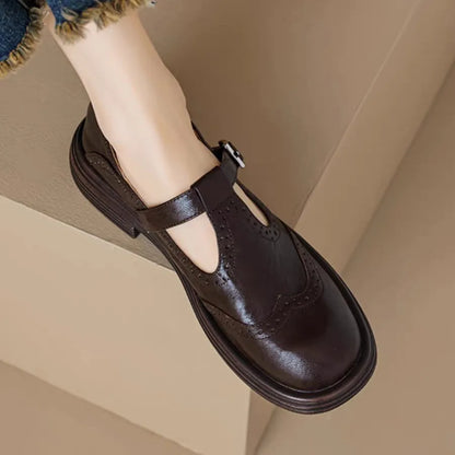 Jessica | Klassische Damen Leder T-Riemchen Schuhe