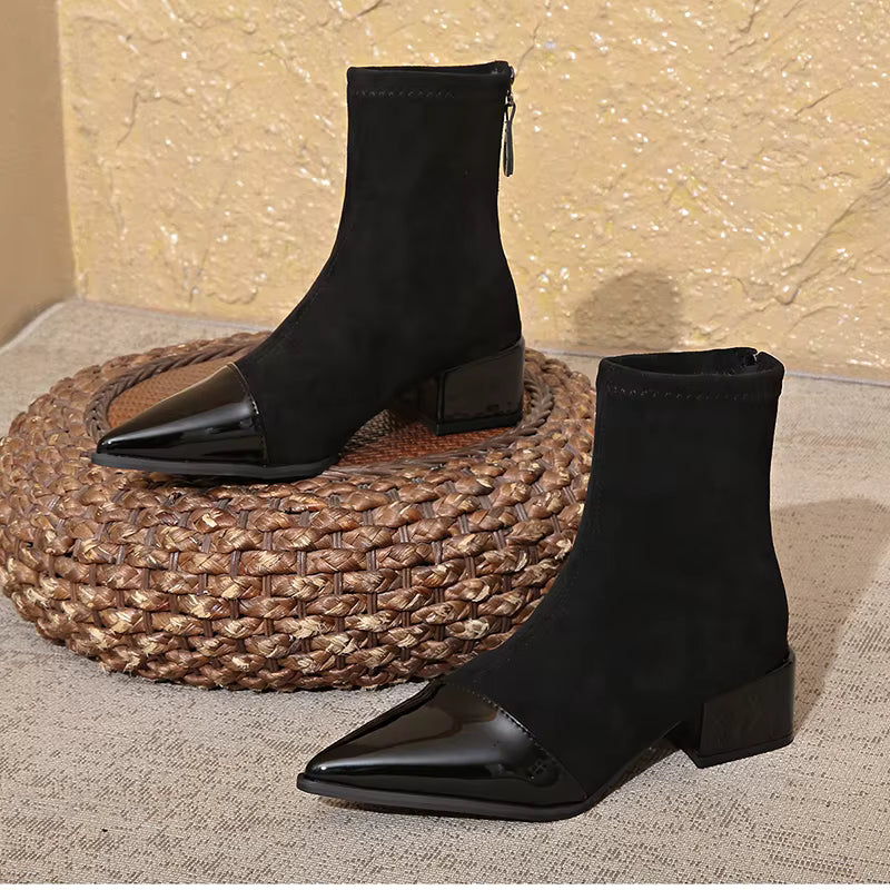 Magdalena | Damen Herbst Stiefeletten mit Blockabsatz