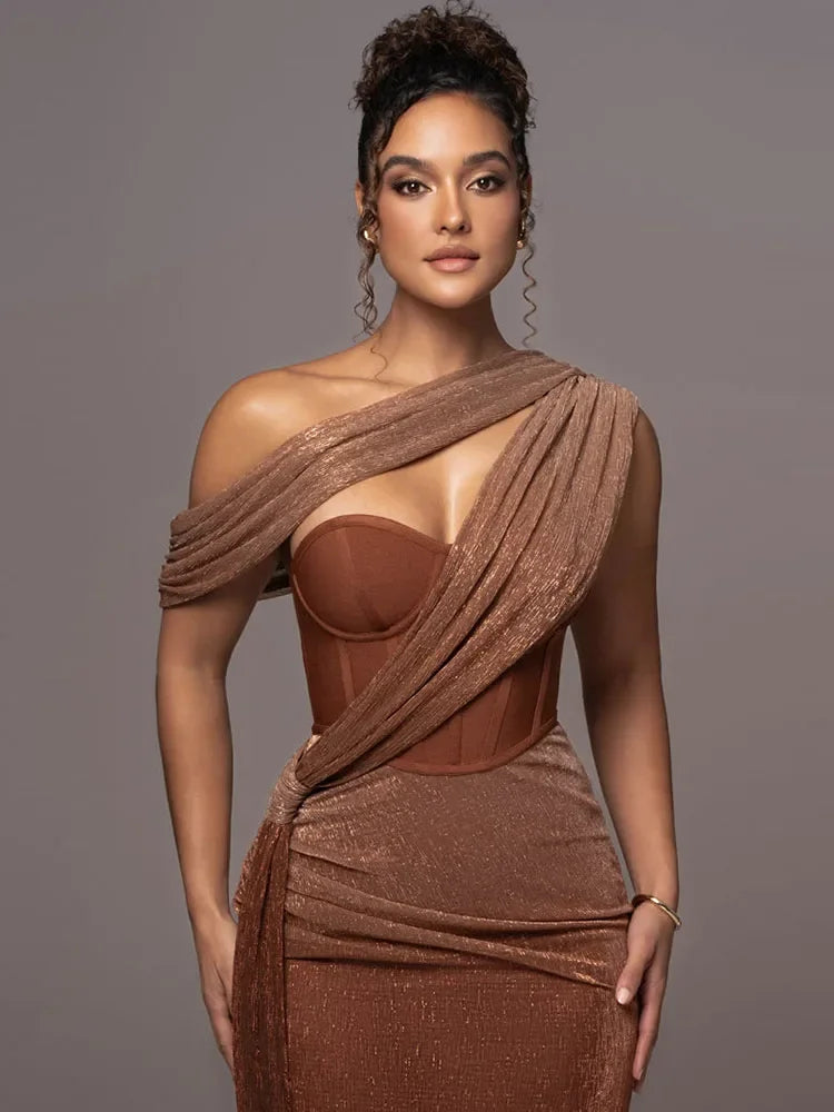 Pauline | Damen Ein-Schulter Abendkleid
