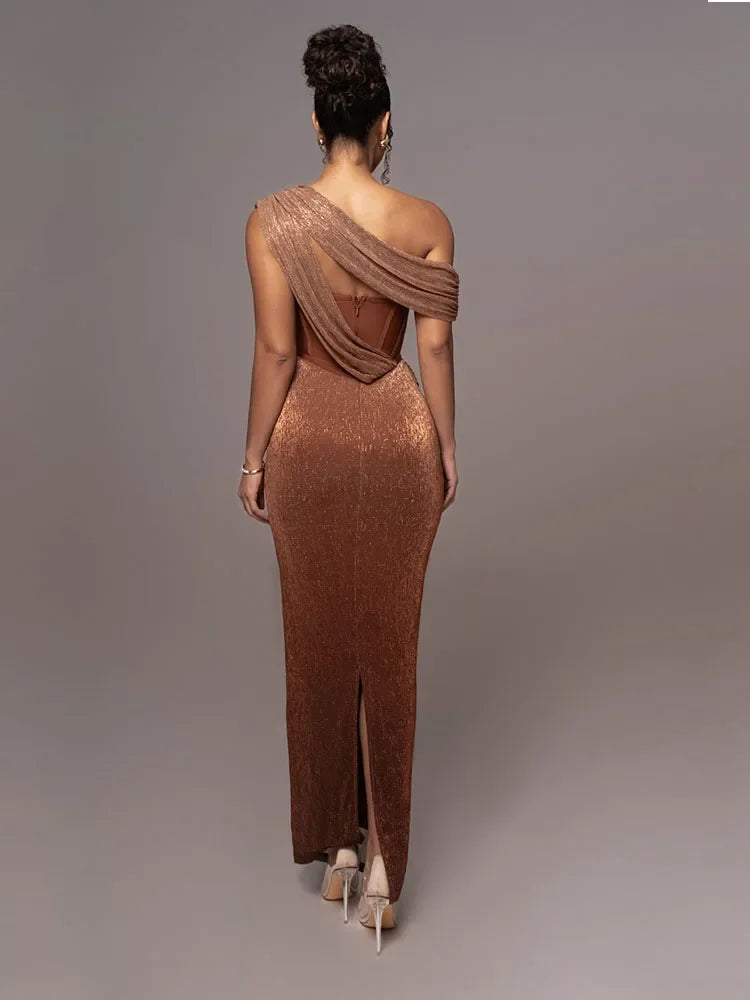 Pauline | Damen Ein-Schulter Abendkleid