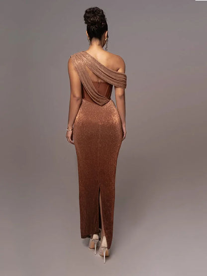 Pauline | Damen Ein-Schulter Abendkleid
