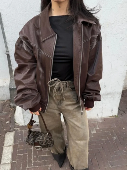 Hanna | Damen Oversized Jacke Trendiger Herbst Street Style