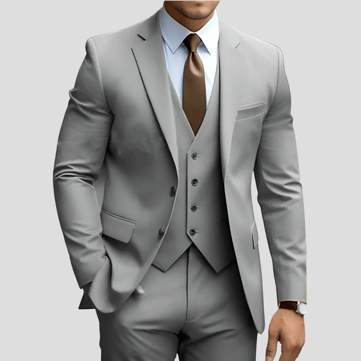 Florian | Herren Moderner Dreiteiliger Slim-Fit Anzug