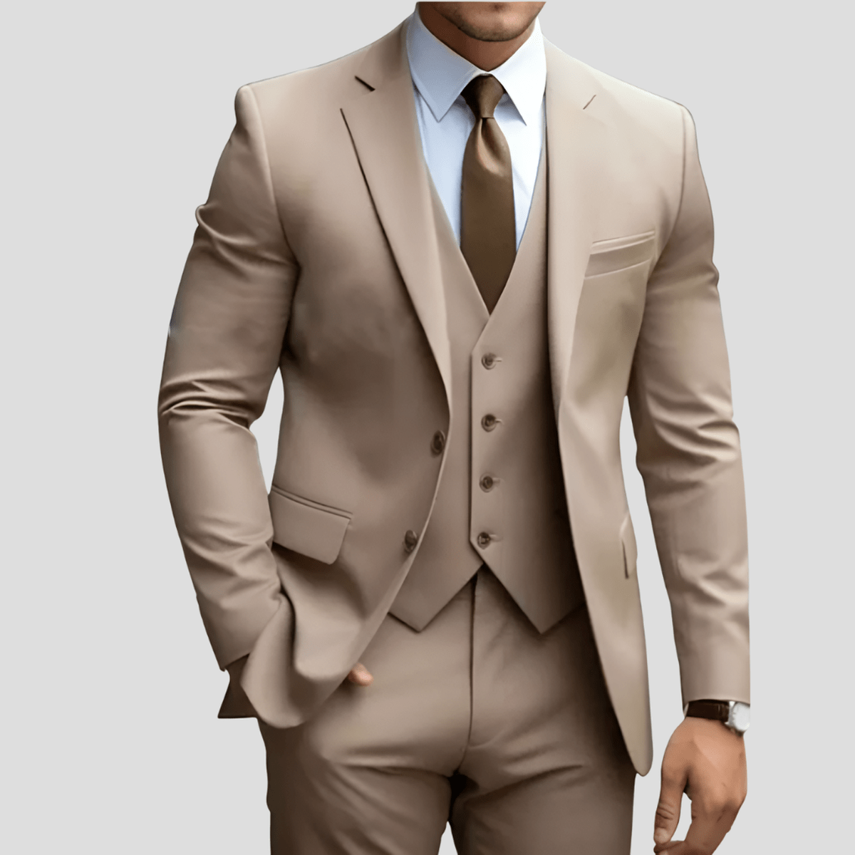 Florian | Herren Moderner Dreiteiliger Slim-Fit Anzug