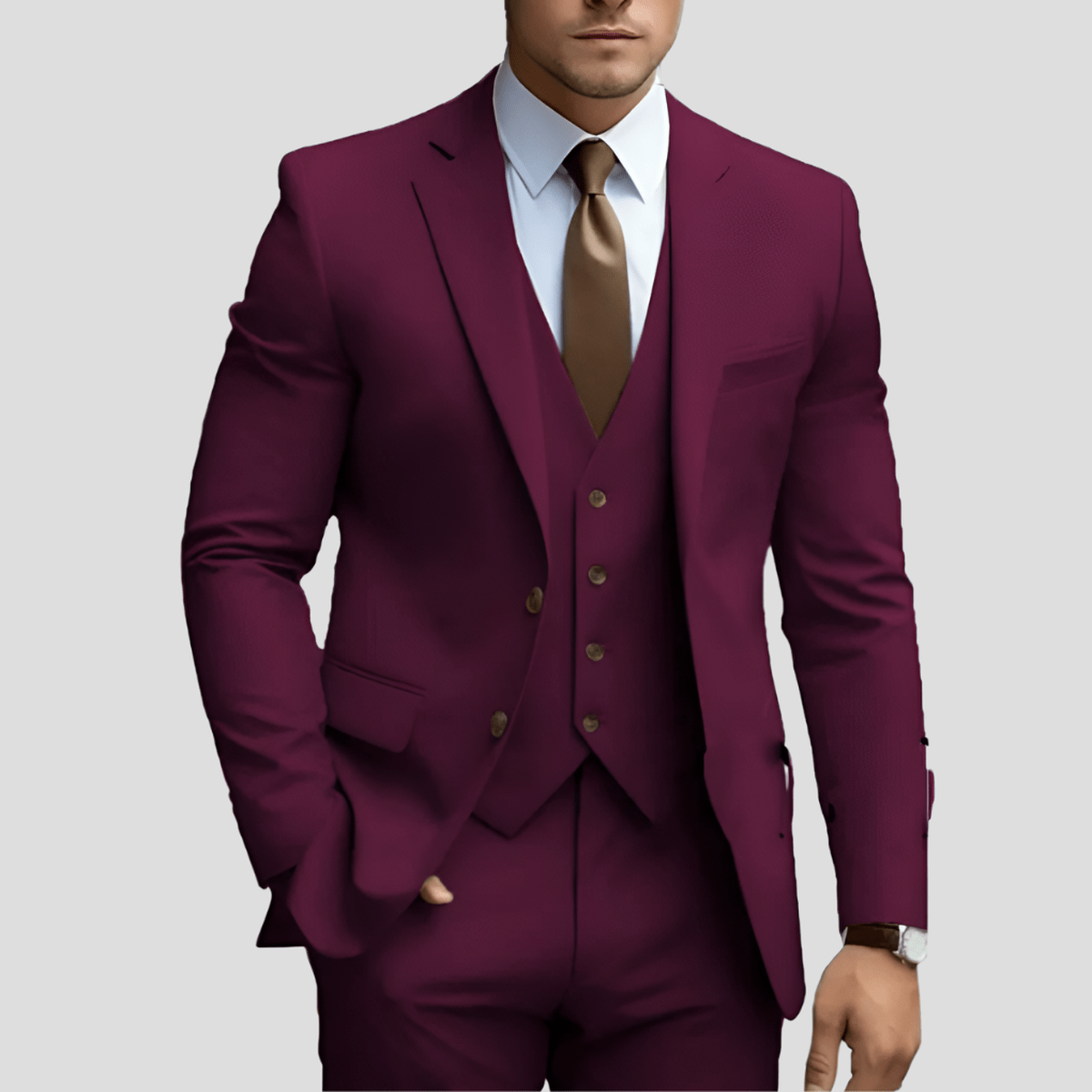 Florian | Herren Moderner Dreiteiliger Slim-Fit Anzug