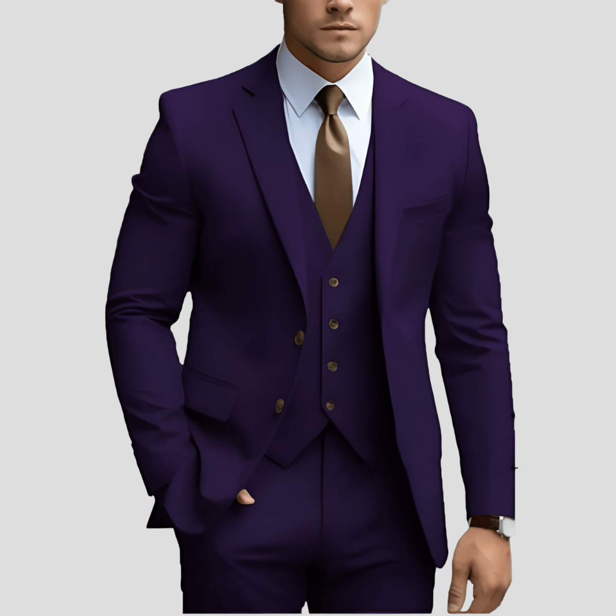 Florian | Herren Moderner Dreiteiliger Slim-Fit Anzug