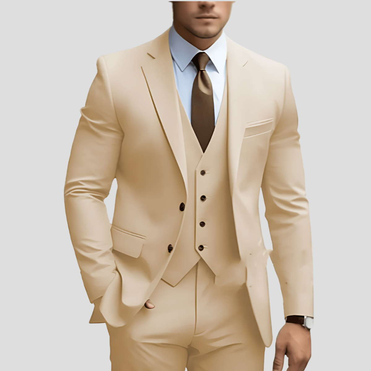 Florian | Herren Moderner Dreiteiliger Slim-Fit Anzug
