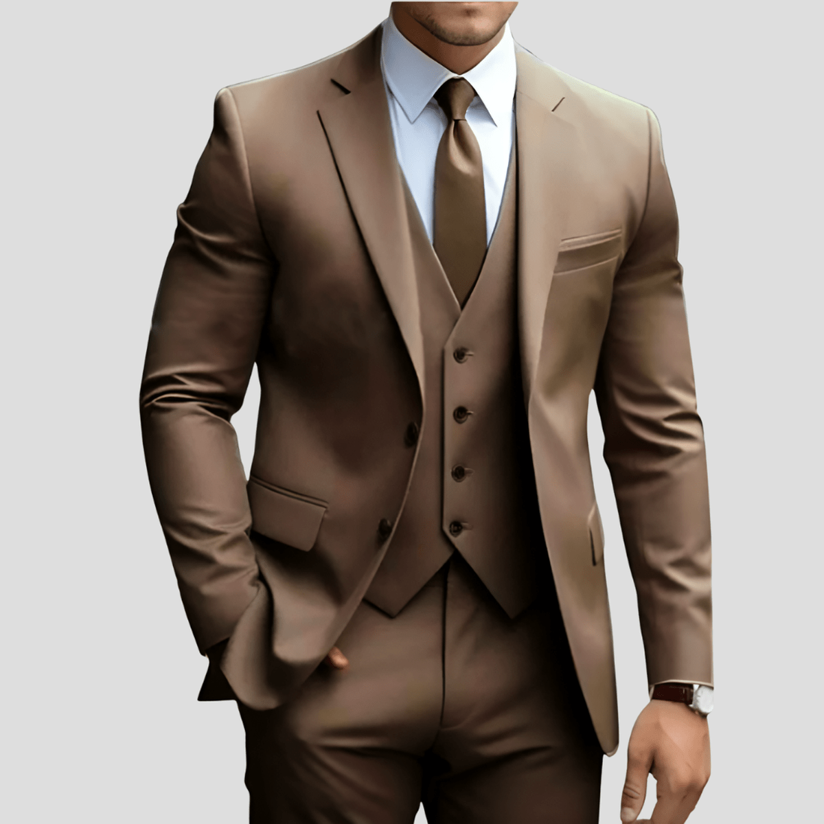 Florian | Herren Moderner Dreiteiliger Slim-Fit Anzug