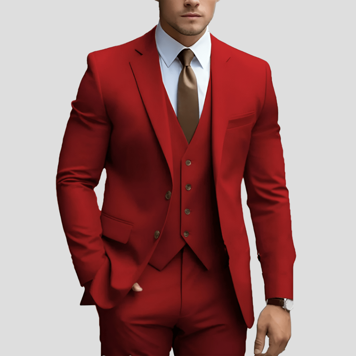 Florian | Herren Moderner Dreiteiliger Slim-Fit Anzug