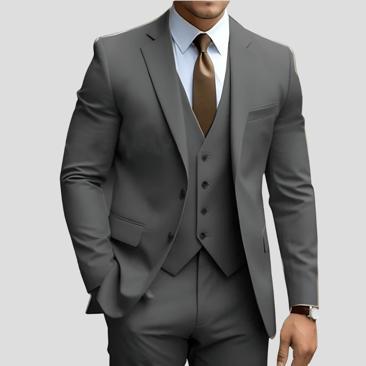Florian | Herren Moderner Dreiteiliger Slim-Fit Anzug