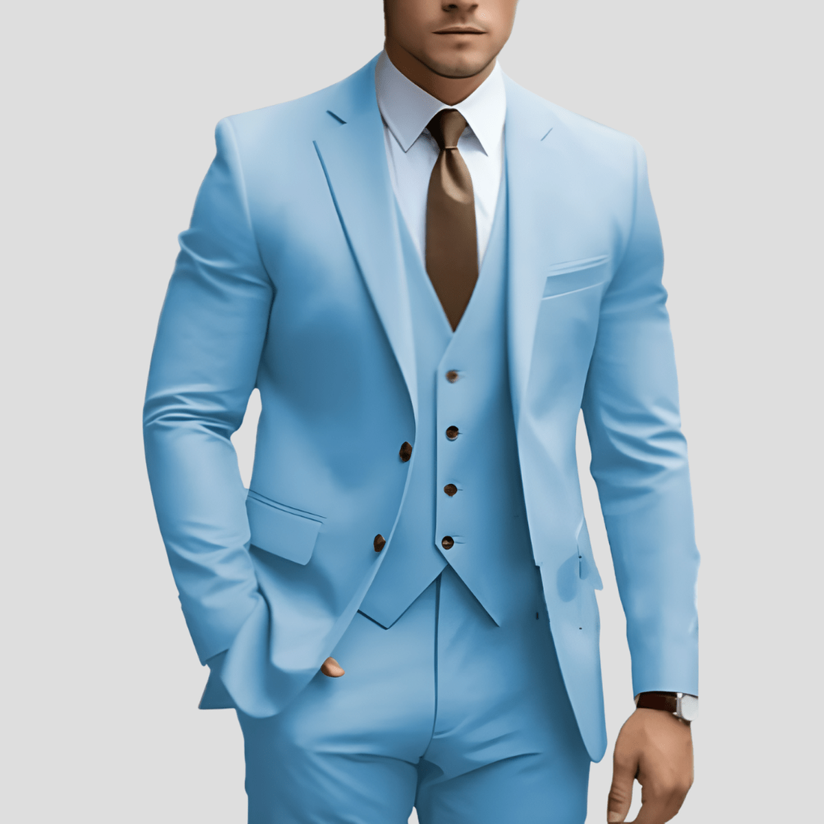 Florian | Herren Moderner Dreiteiliger Slim-Fit Anzug